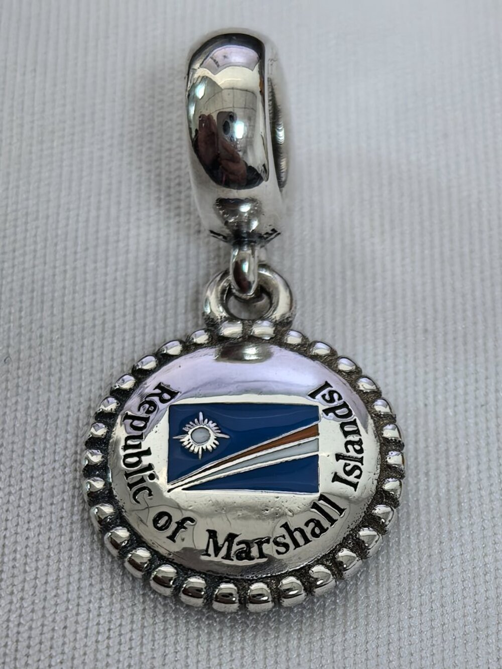 Pandora Republic of Marshall Islands Exclusive Dangle Charm, S925 Silver Jewelry